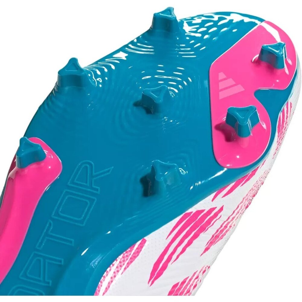 adidas Predator League FG Soccer Cleat White Blue Pink Unisex Men 9.5/Women 10.5 - Picture 7 of 7